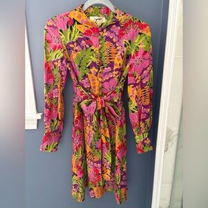 Mr. Mort Vintage 1960’s Floral Dress With Sash And Pockets Fabric Buttons Small